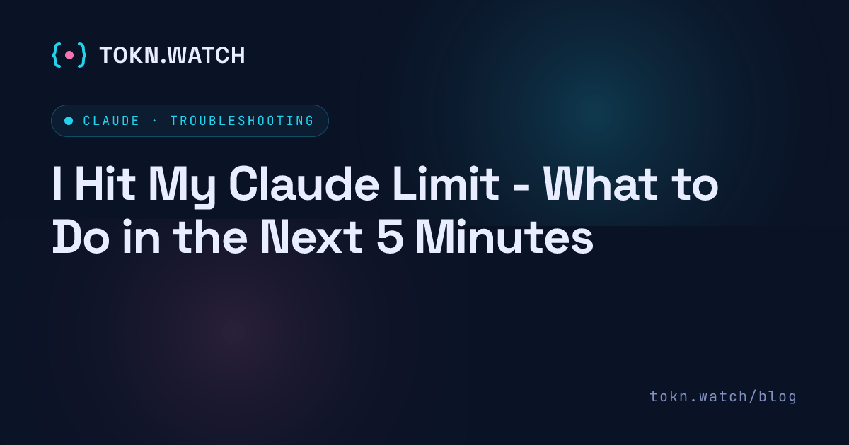I hit my Claude limit - the 5-minute recovery plan: read your real reset time in Settings and Usage, keep your conversation open because the context survives, decide between waiting, switching, or upgrading, and install a usage meter so the next cap never arrives by surprise.