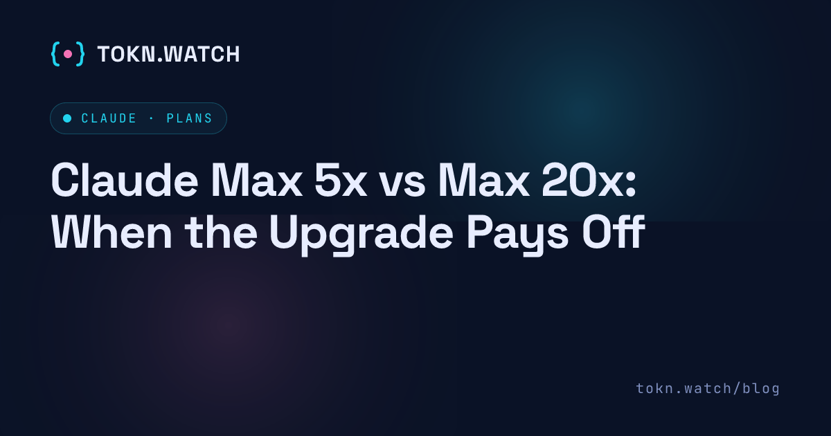 Claude Max 5x vs Max 20x compared: $100 versus $200 a month, roughly 225 versus 900 Claude Code messages per rolling 5-hour window, and the usage pattern that tells you which tier pays for itself.