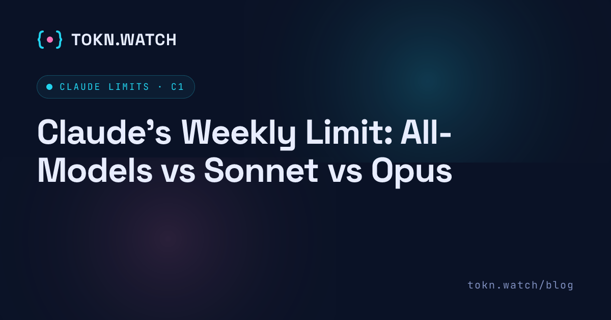 Claude's weekly limit explained: there are two separate weekly caps - the all-models cap blocks everything when hit, while the Opus-specific cap on Max plans silently downgrades you to Sonnet. Rolling 7-day windows, not calendar weeks.